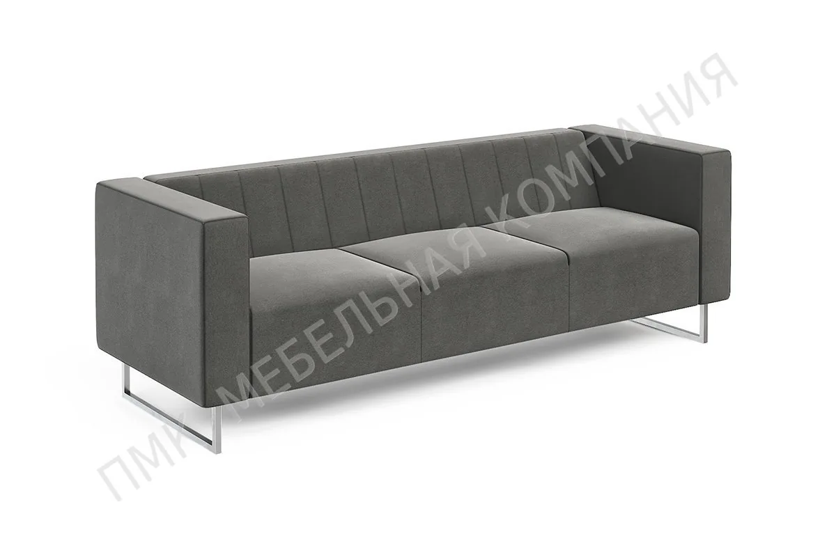 Диван трехместный ВЕНТА 2050х750х670 черный кз 9100