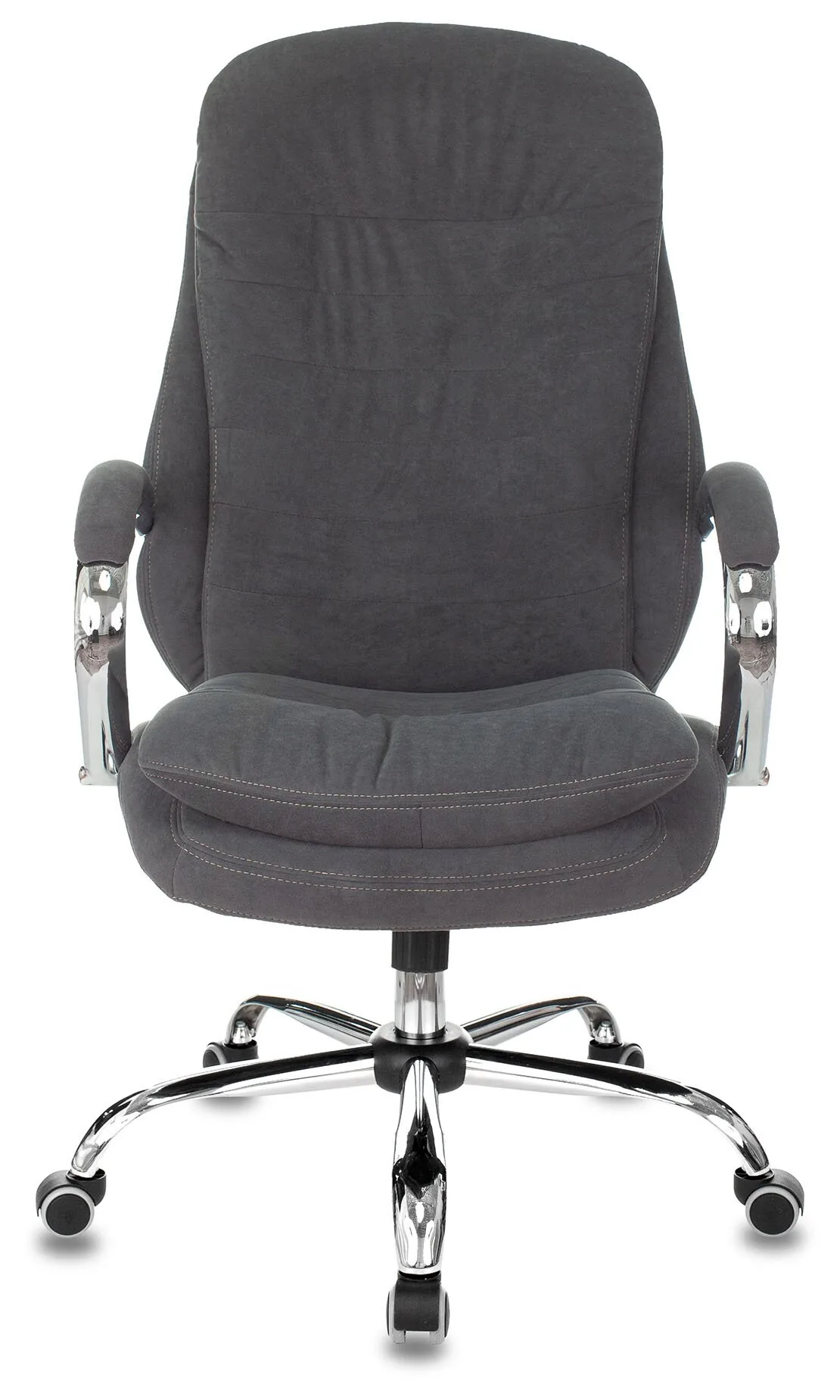 Кресло руководителя Бюрократ T-9950SL Fabric серый Alfa 44 крестов. металл хром