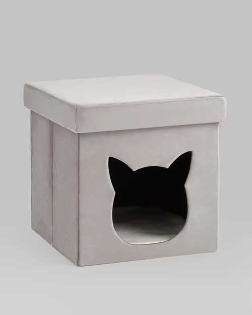 Пуф серый складной с ящиком Store Pet.