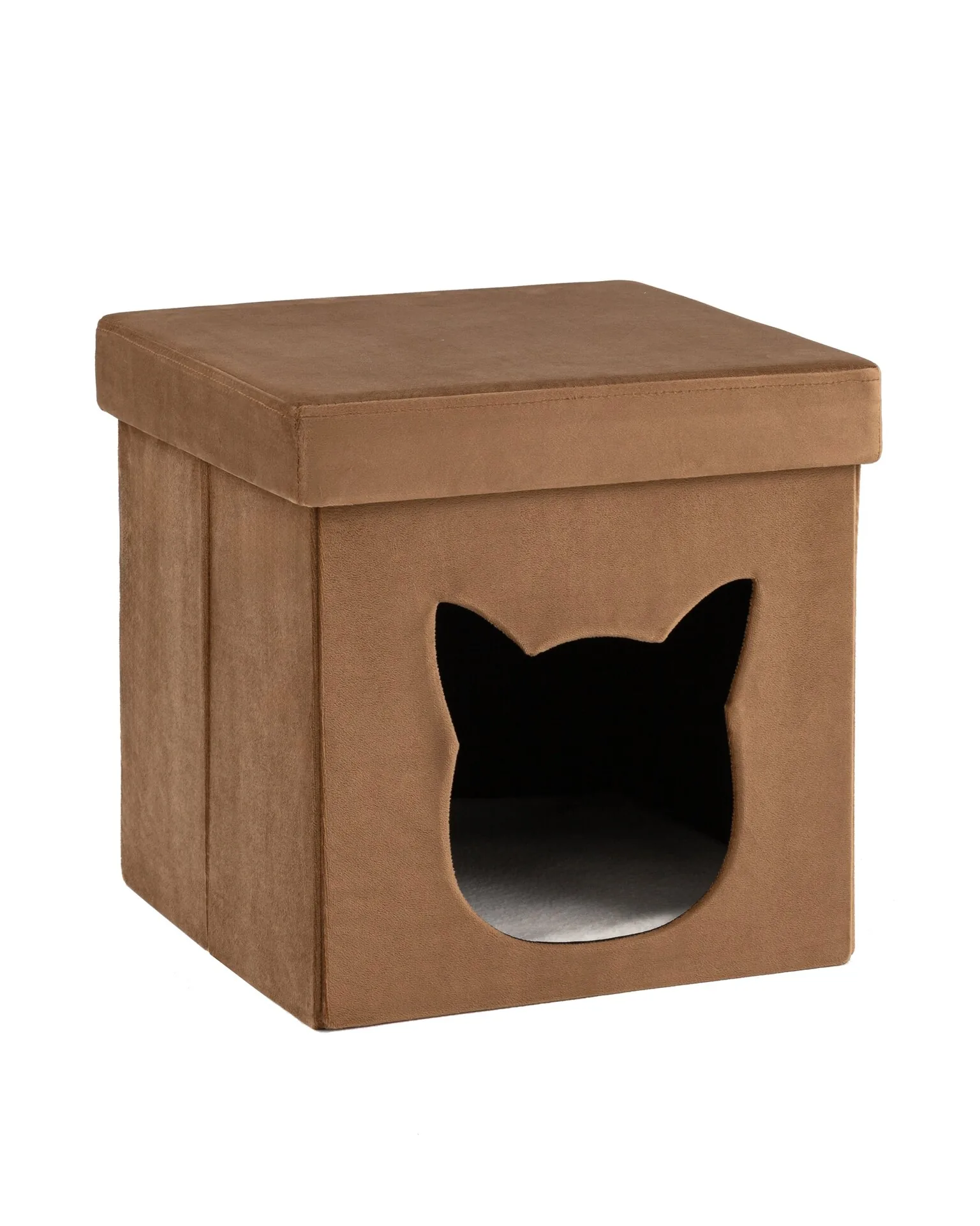 Пуф складной с ящиком Store Pet коричневый.