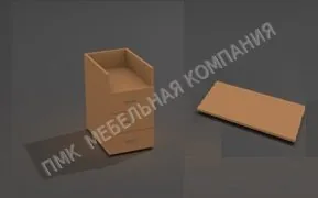 Тумба приставная с крышкой 3 ящ и ниша 400*600*750 Т6Т2-40