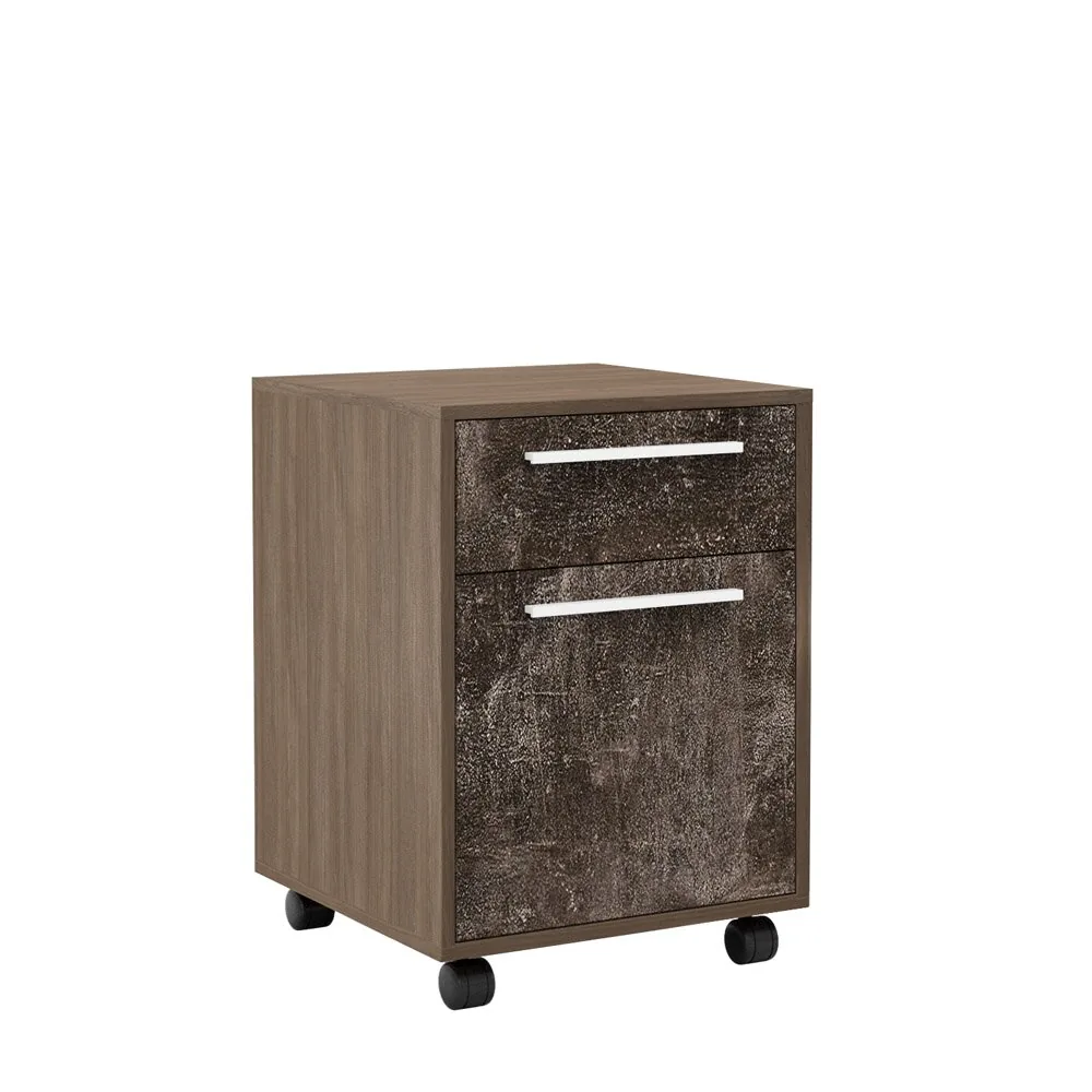 B-tone Тумба подкатная 2 ящика 45x45x62,2 дуб урбан бетон темный BTN36130242