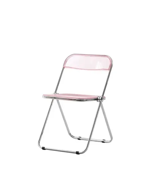 Стул Fold Pink складной розовый прозрачный пластиковый