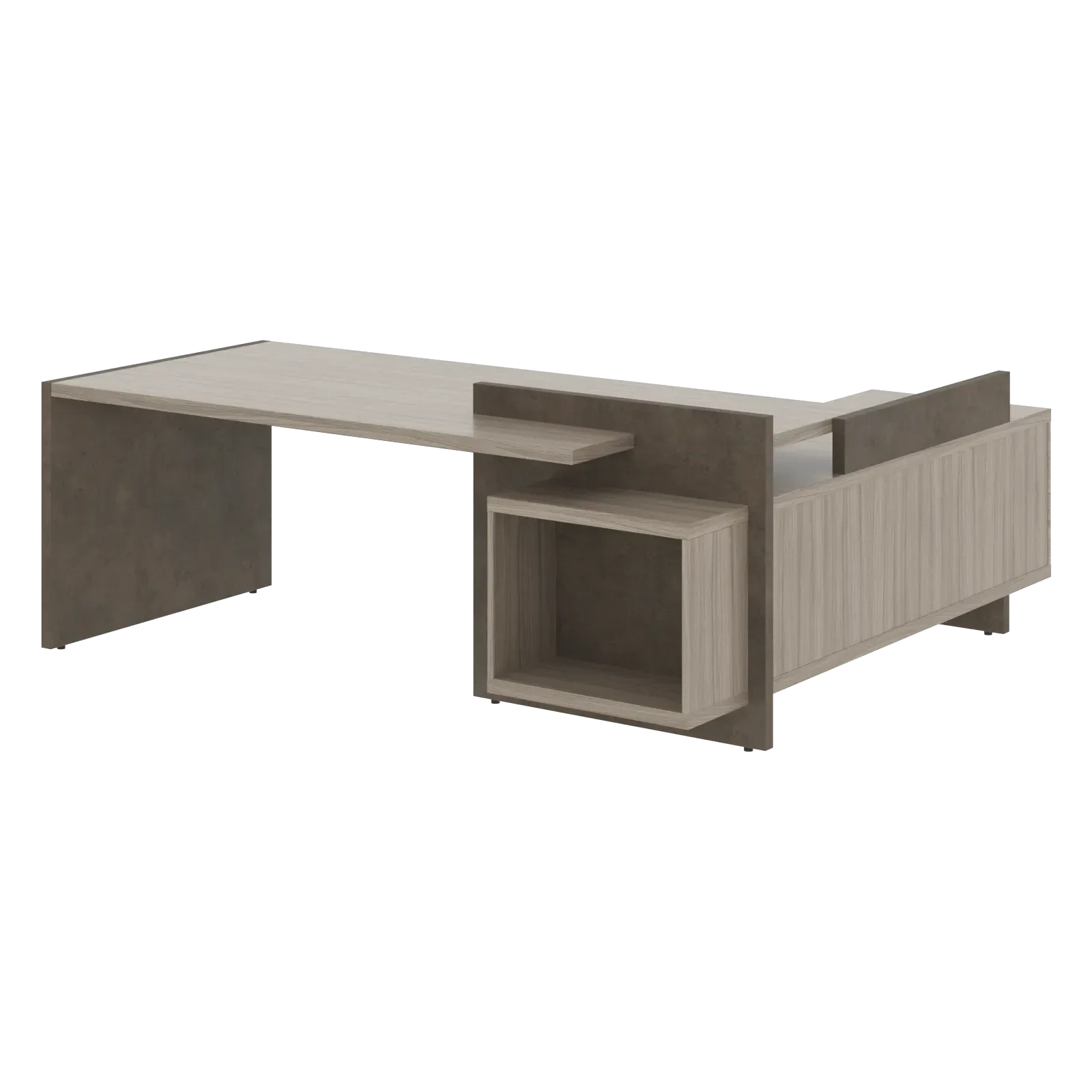 Стол СФ-531201 Дрифтвуд/Бетон чикаго темно-серый 2200х1996х840 WOOD&STONE