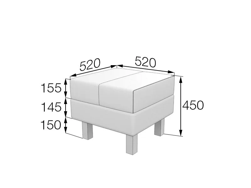FL-b11 Пуф Флагман, Flagman FL-b11 oregon_17 grey 520*450*770h