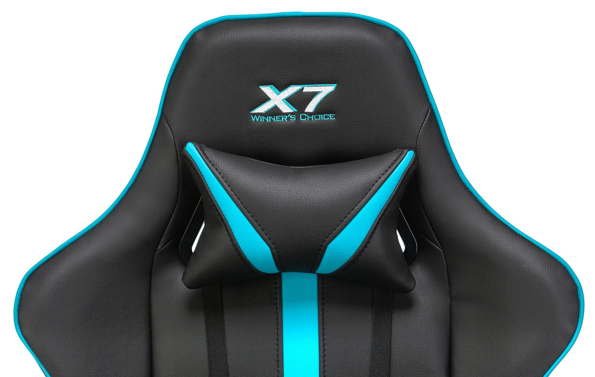 Кресло игровое A4Tech X7 GG-1200 черный/голубой экокожа крестов. пластик