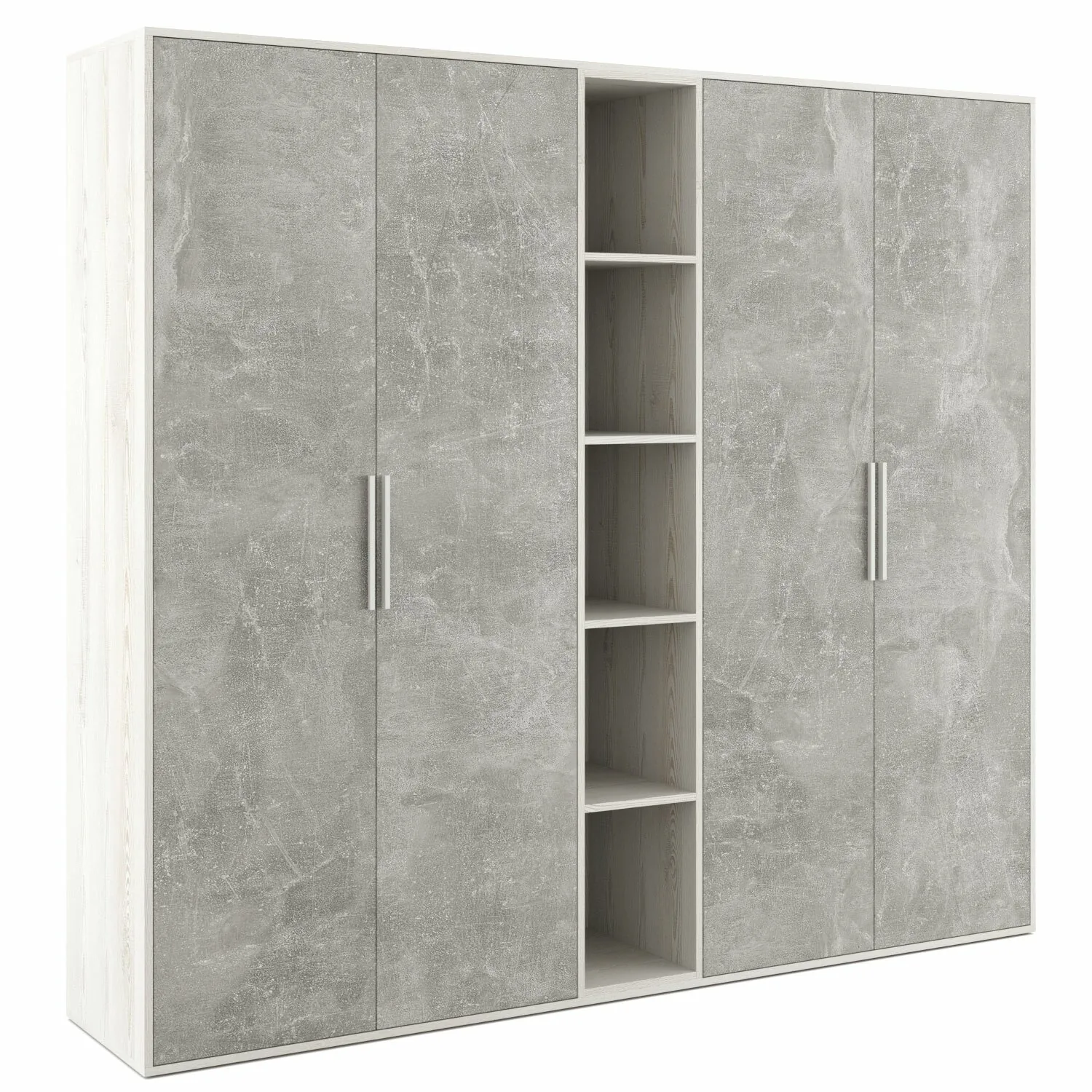 B-tone Шкаф высокий 4 створки, с нишей 213,8x45x191,7 сосна бетон светлый BTN36153431